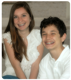 teen kids smiling and wearing braces